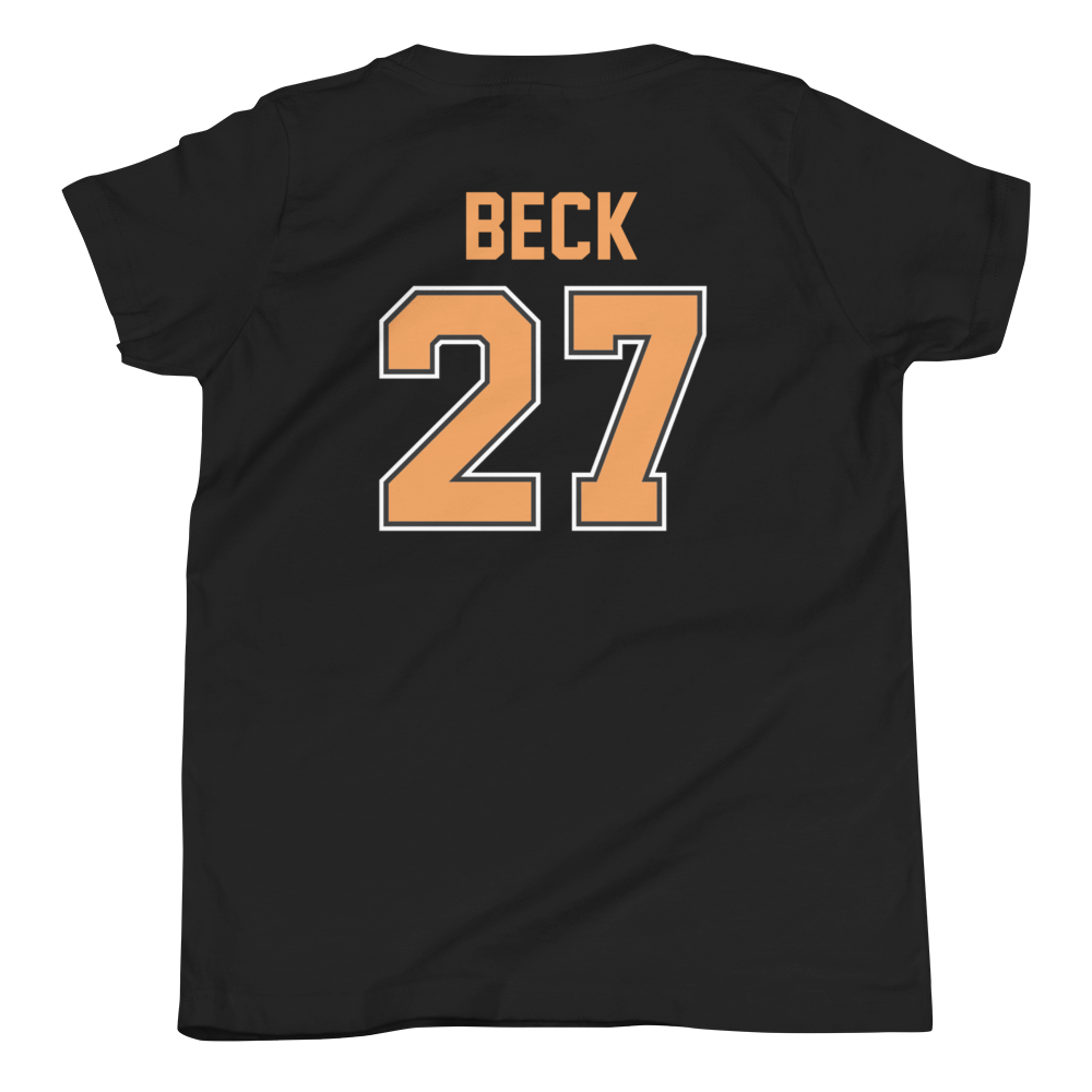 Youth T-Shirt Tennessee Outline With Back Number – Black - Image 2