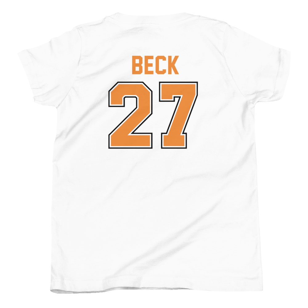 Youth T-Shirt Shape With Back Number – White - Image 2